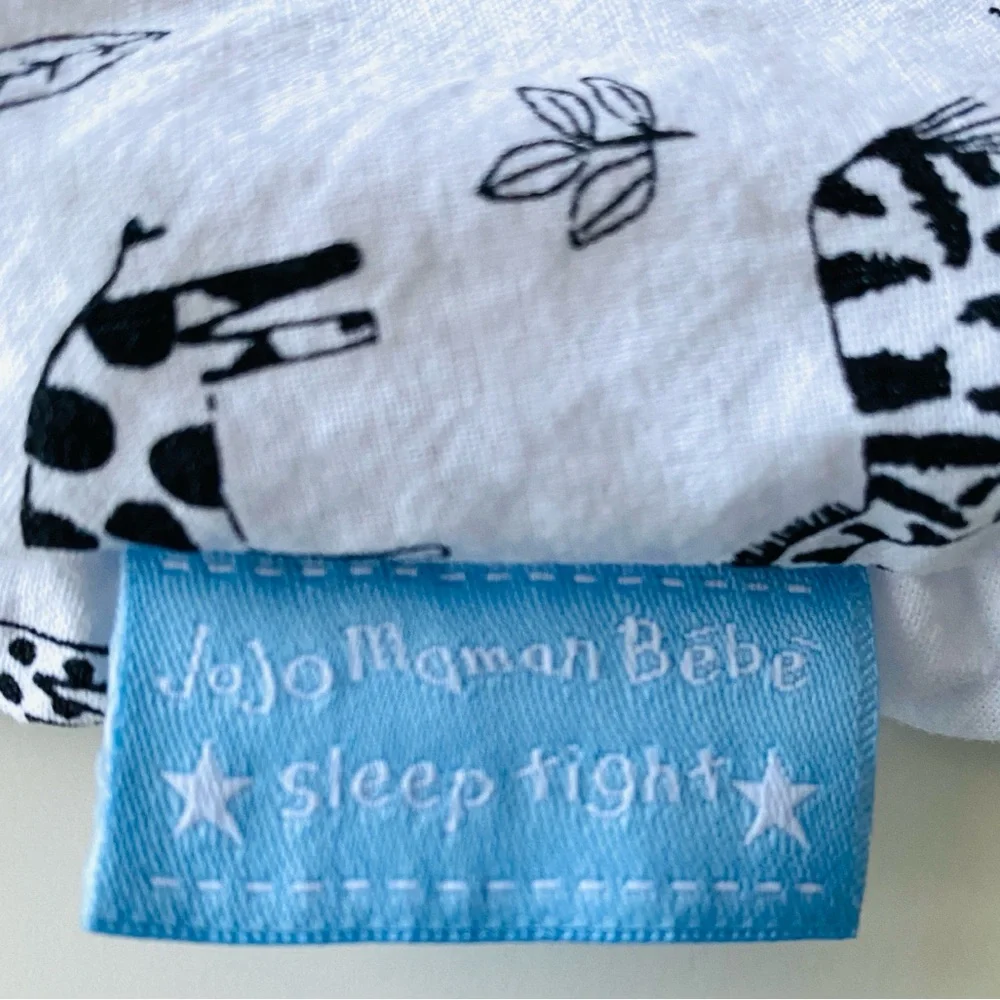 JoJo Maman Bebe Sleep Bag 0-6 months White Animal Print Cotton Summer